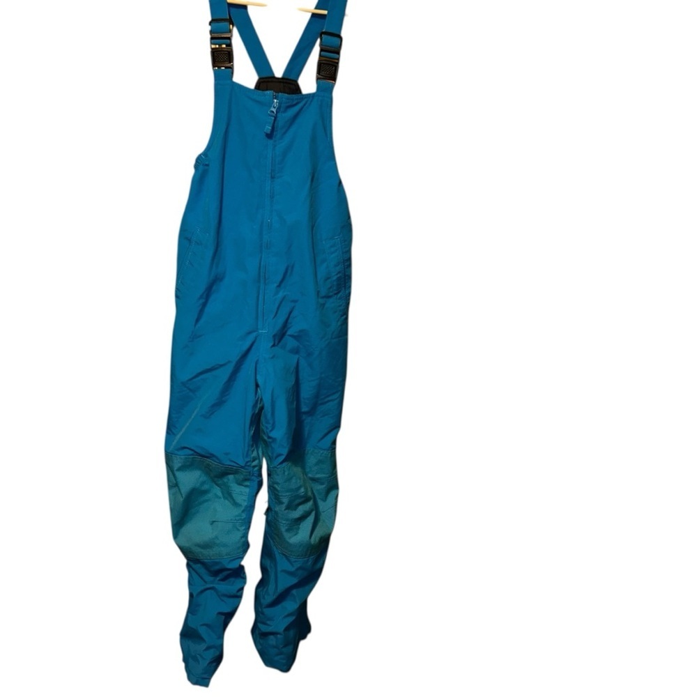 LANDS' END Kids Blue Snow Bib Overalls  Winter Ski Snow Pants size 10 unisex